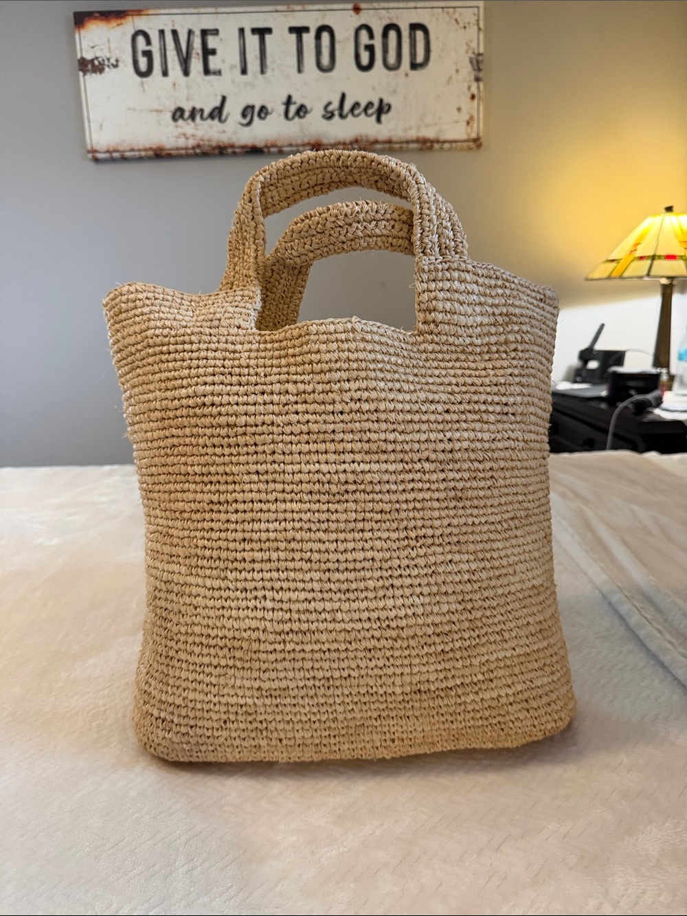 Tommy Bahama Woven Straw Tote in Natural Beige